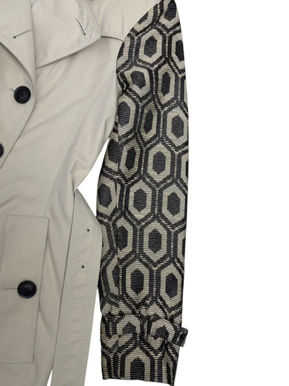 BURBERRY Trench Coat Luxury Designer Business Casual Jacquard Vintage 2012 - XS - Picture 10 of 10